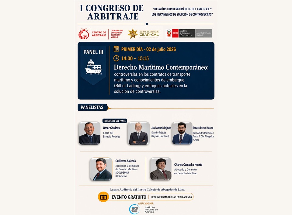Programa del Panel III del I Congreso de Arbitraje de la Cámara de Comercio de Chancay World