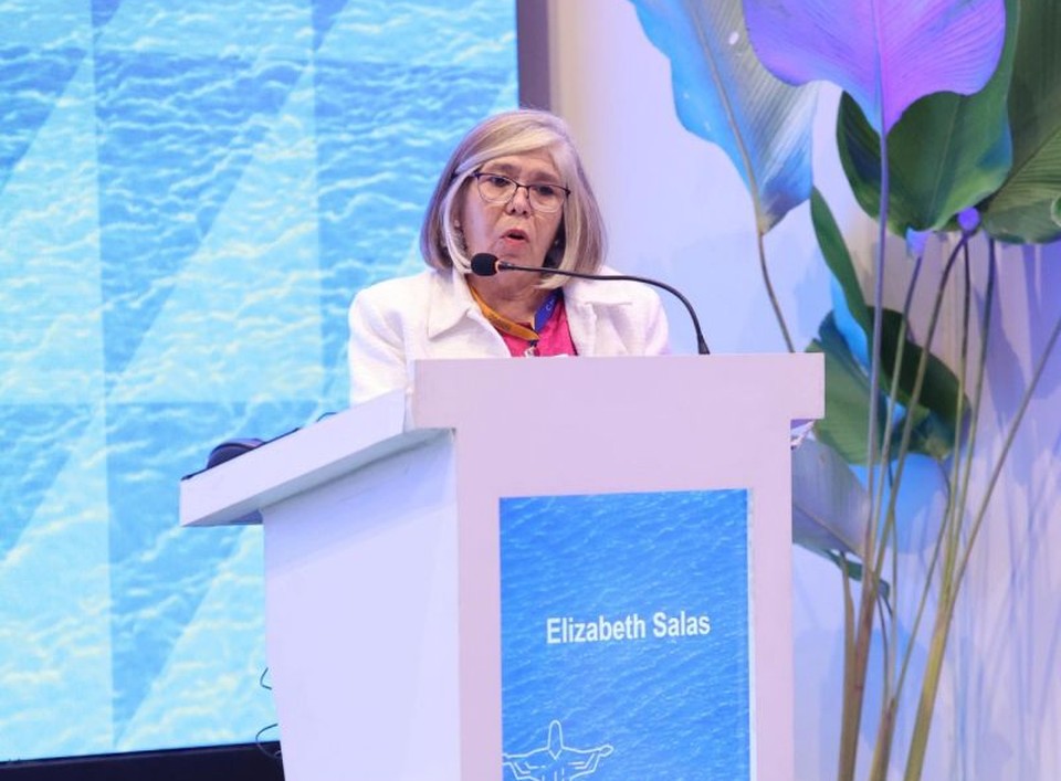 Elizabeth Salas Jiménez en la sesión plenaria del Coloquio del CMI en Río de Janeiro